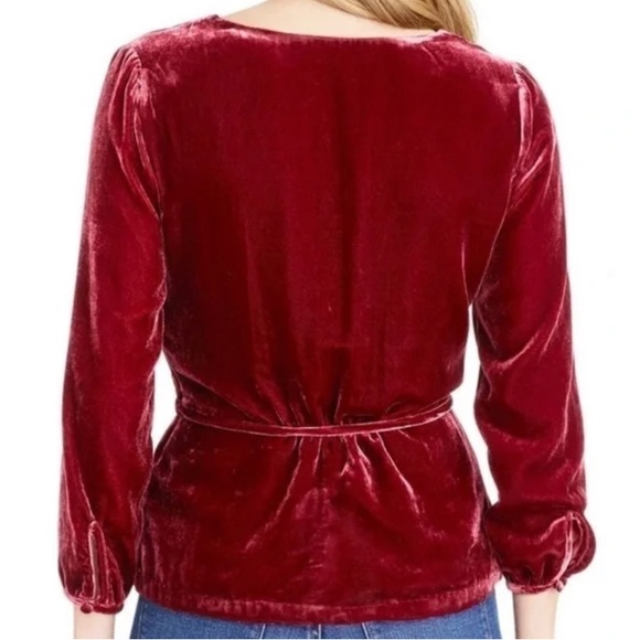 J. Crew Faux-wrap top in drapey velvet | size 00P - Picture 7 of 10